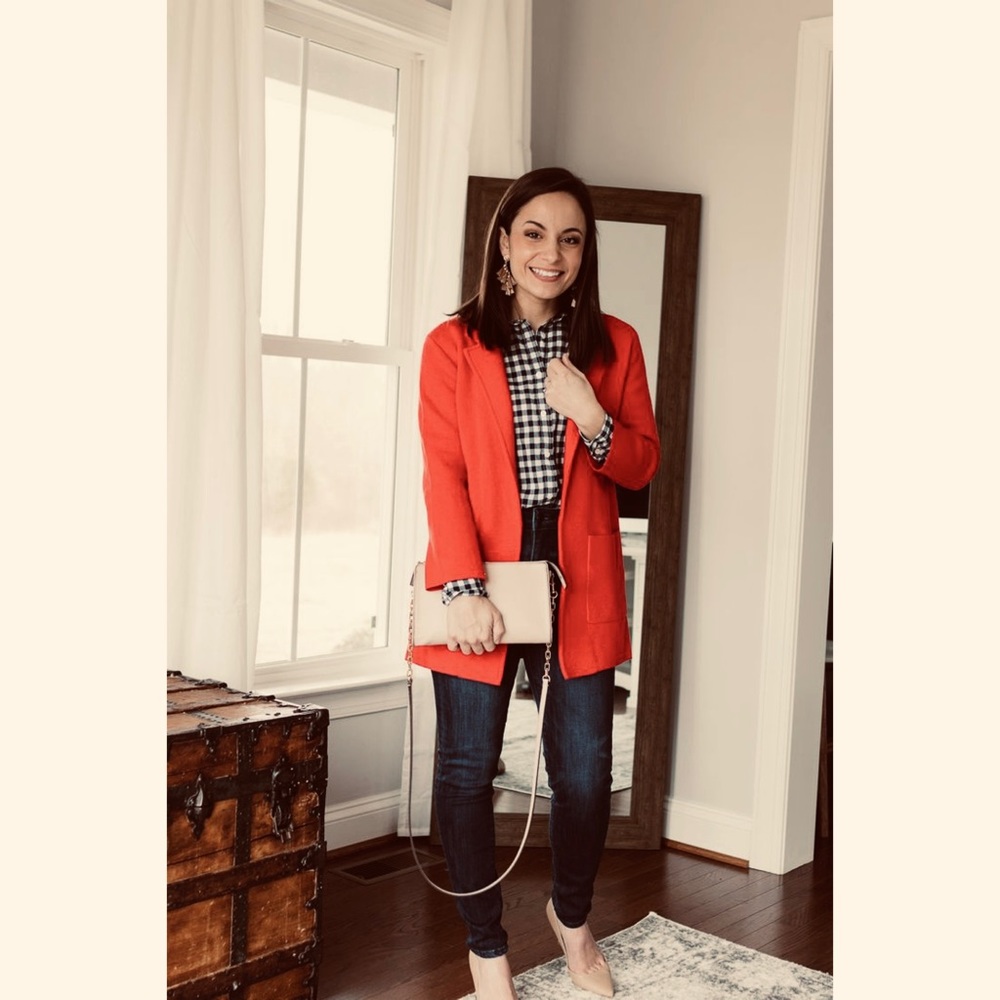 J. Crew • Schoolboy Sweater Blazer in Rust